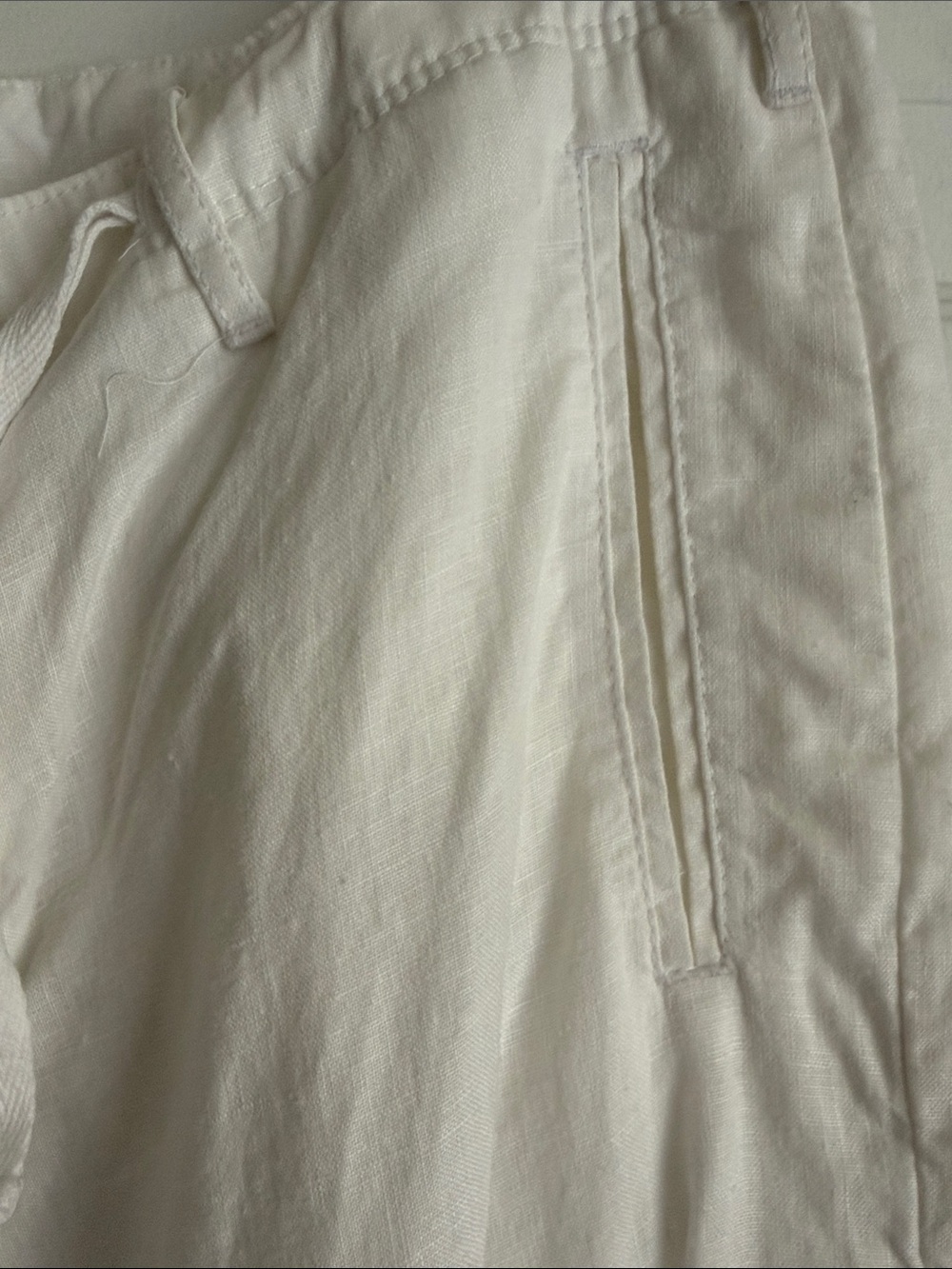 Perry Ellis White Linen-Blend Pants - Picture 3 of 9